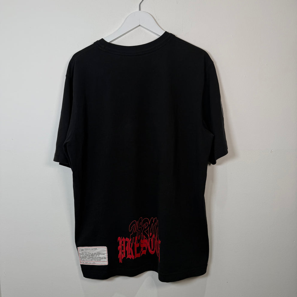 Heron Preston Flaming Skull Black T-Shirt Size L