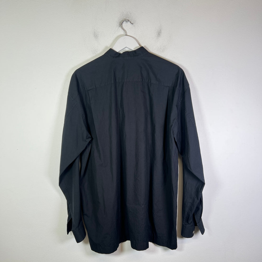 Issey Miyake Men Collarless Button Up Shirt