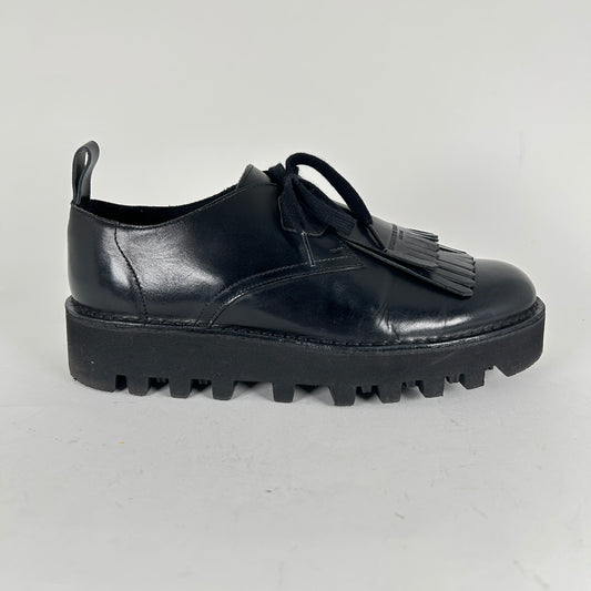 Engineered Garments Black Leather Tassel Loafers Size 10