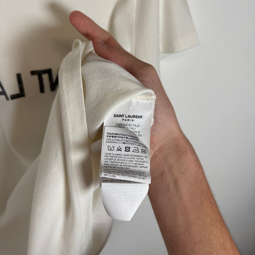 Saint Laurent White Reverse Tee Size S