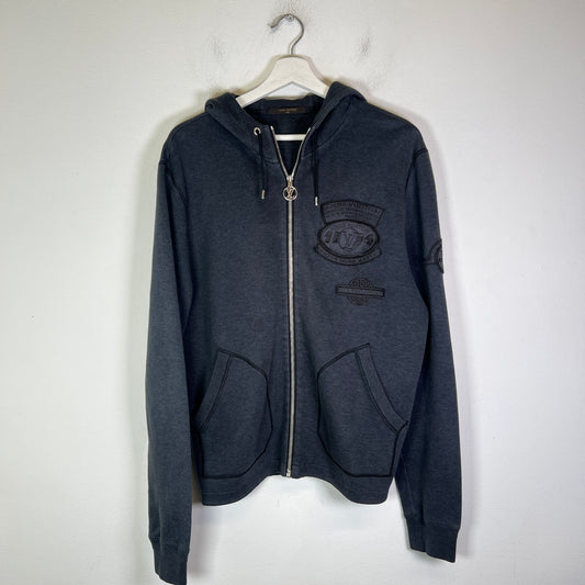 Louis Vuitton Vintage 'King Of Trunk Makers' Patch Zip-Up Hoodie