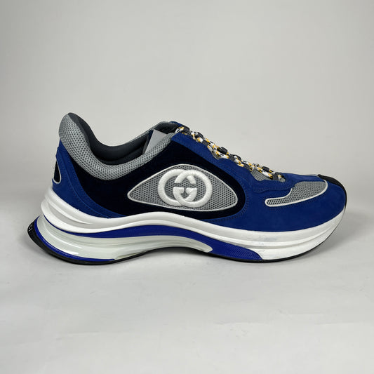 Gucci Blue Suede Run Sneakers Size 11.5