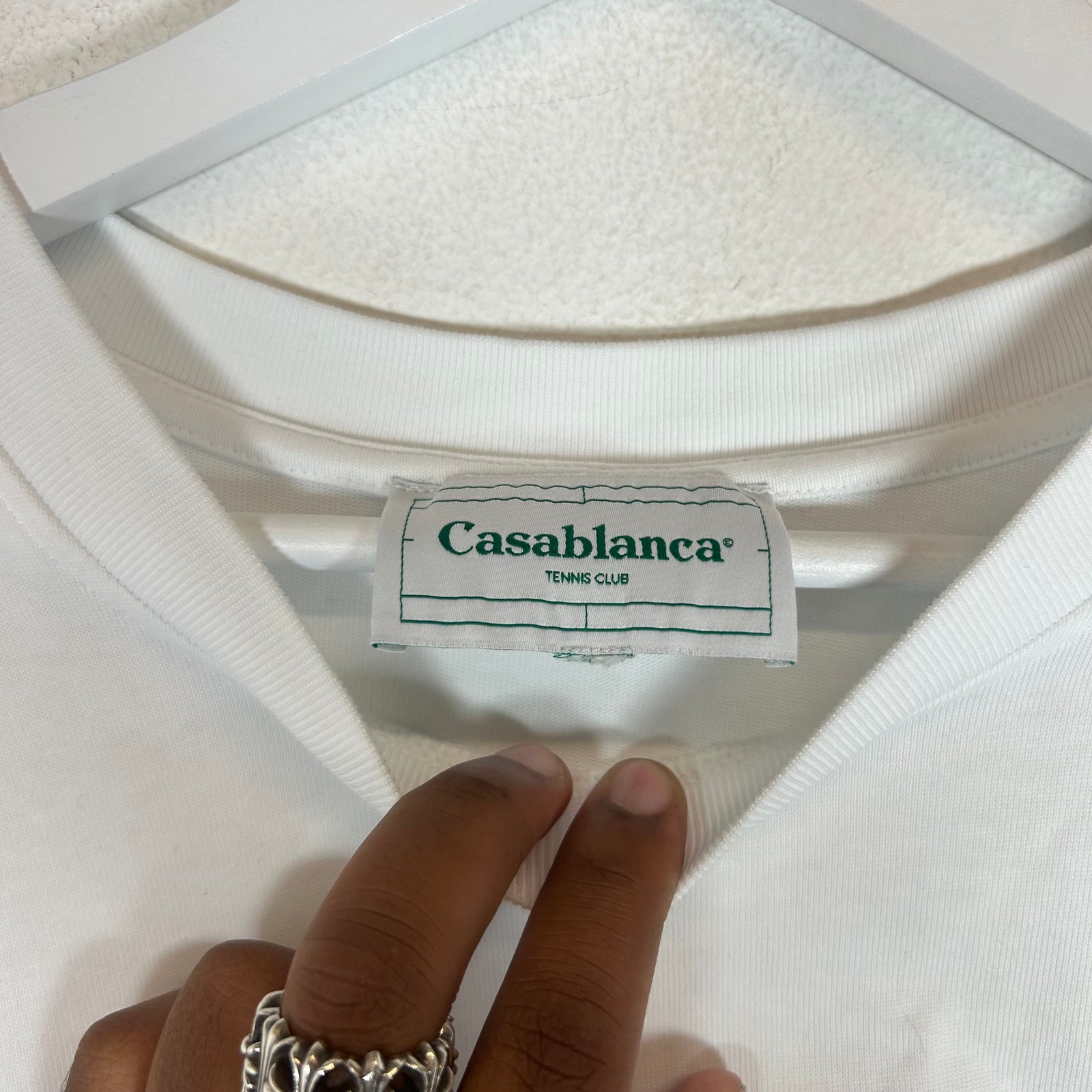 Casablanca White Tennis Club Logo T-Shirt Size XL