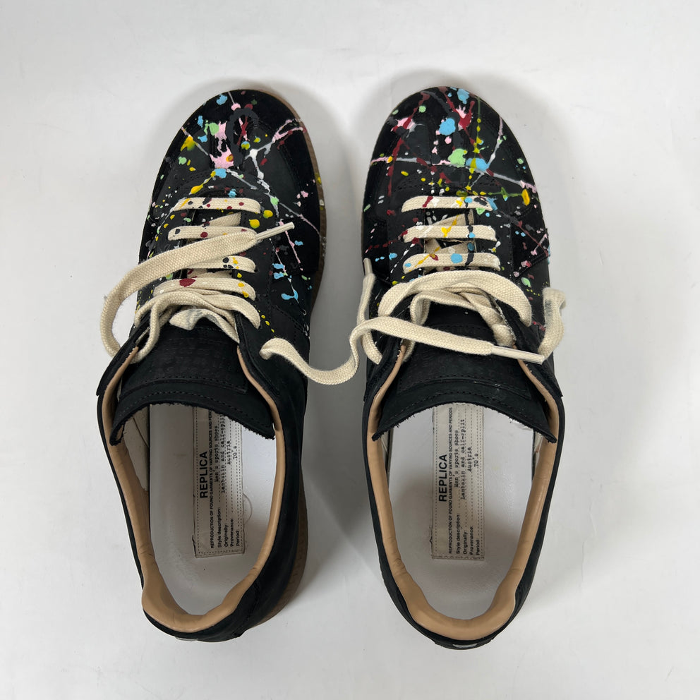 Maison Margiela Black Paint Splatter Gats Size 41