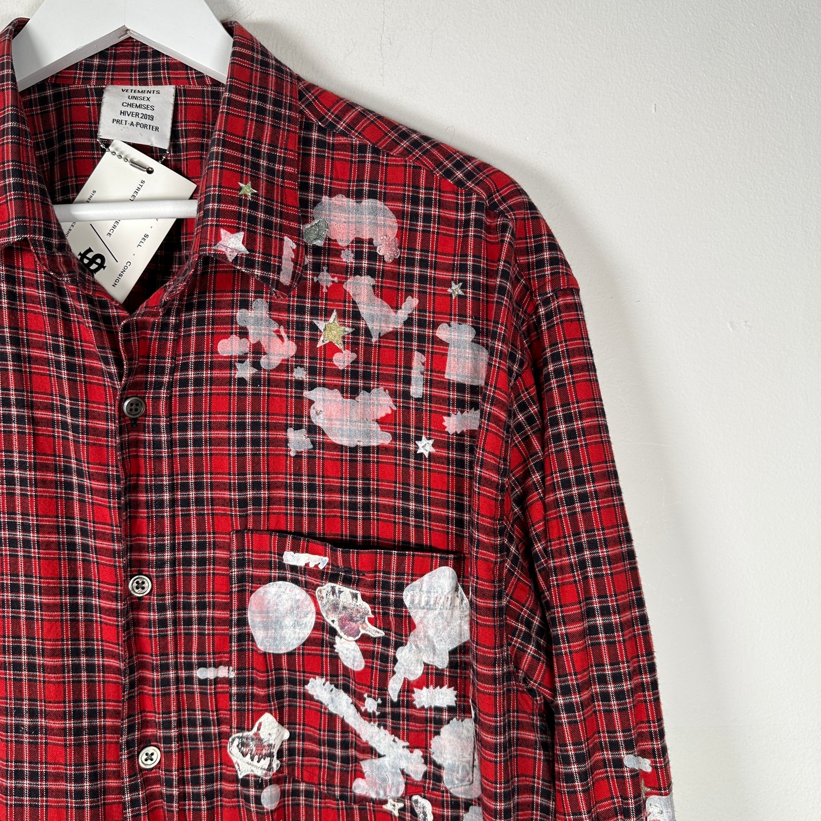 Vetements AW18 Sticker Flannel Size S