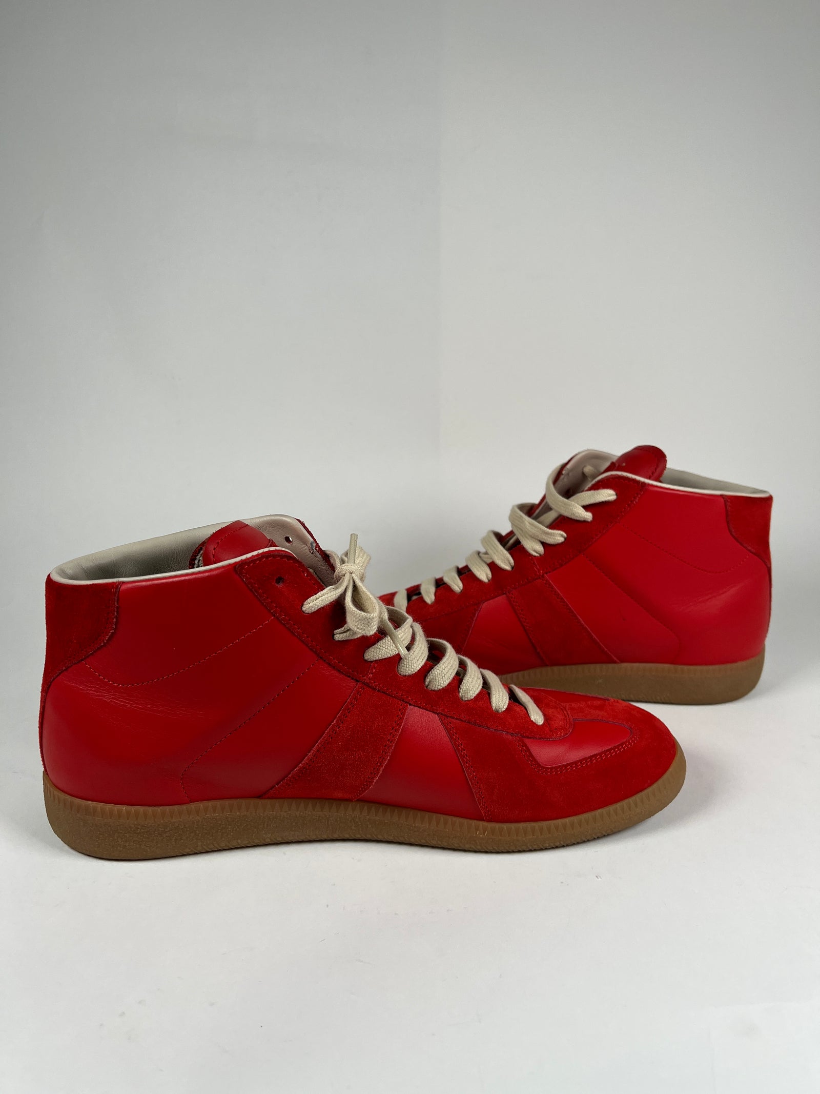 Maison Margiela Red Orange Mid Top Gats Size 43