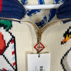 Casablanca Knit Swan Zip Up Size S