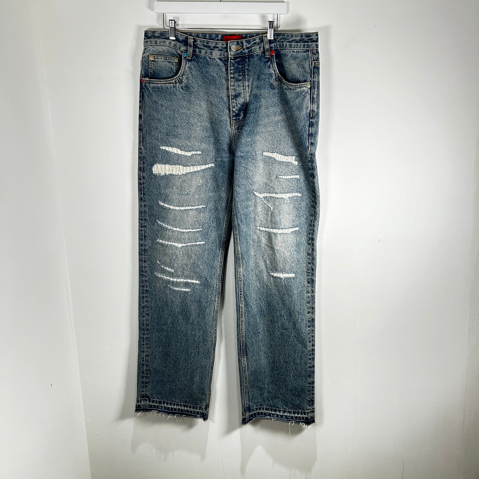 Fugazi Indigo Stoen Rivet Jeans Size L