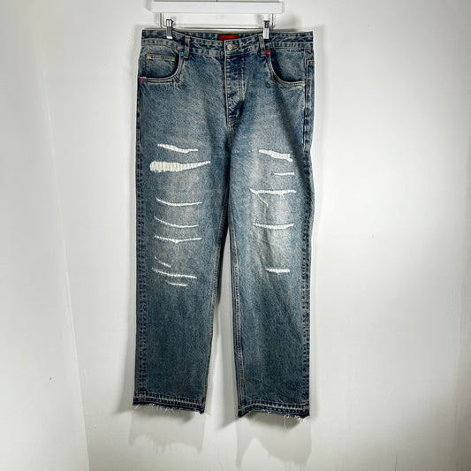 Fugazi Indigo Stoen Rivet Jeans Size L