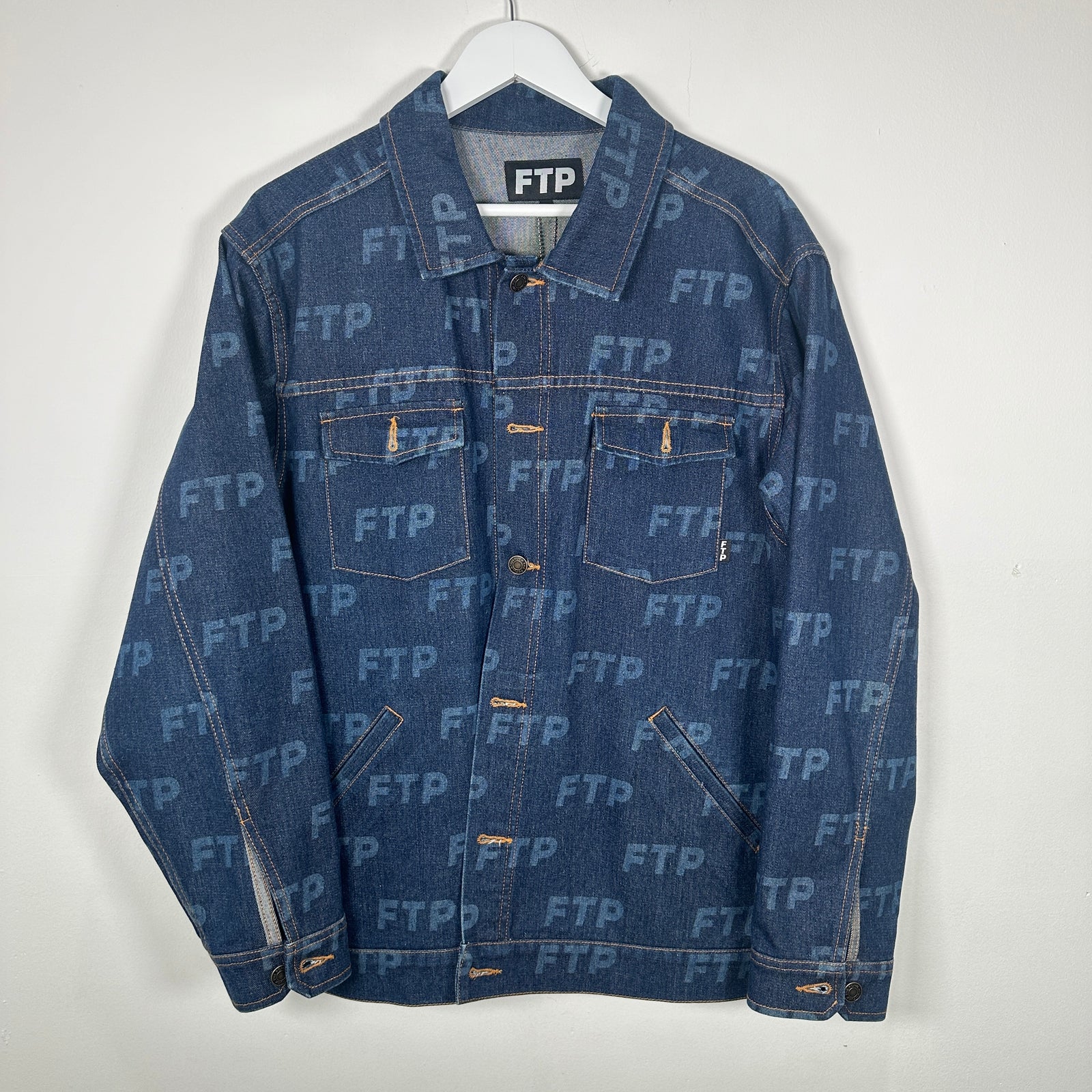 FTP All-Over Print Denim Jacket Size L