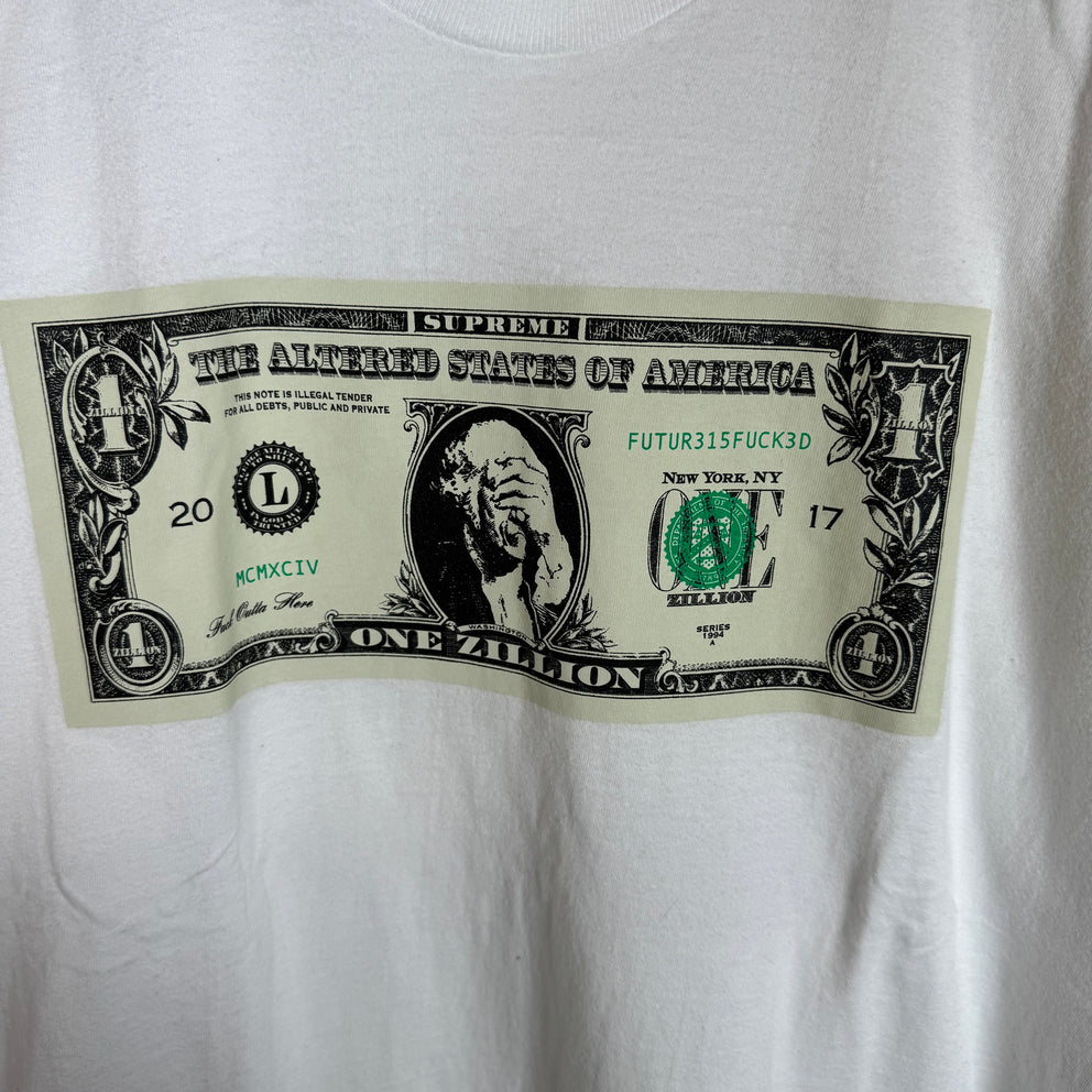 Supreme White FW17 Zillion Dollar T-Shirt Size M