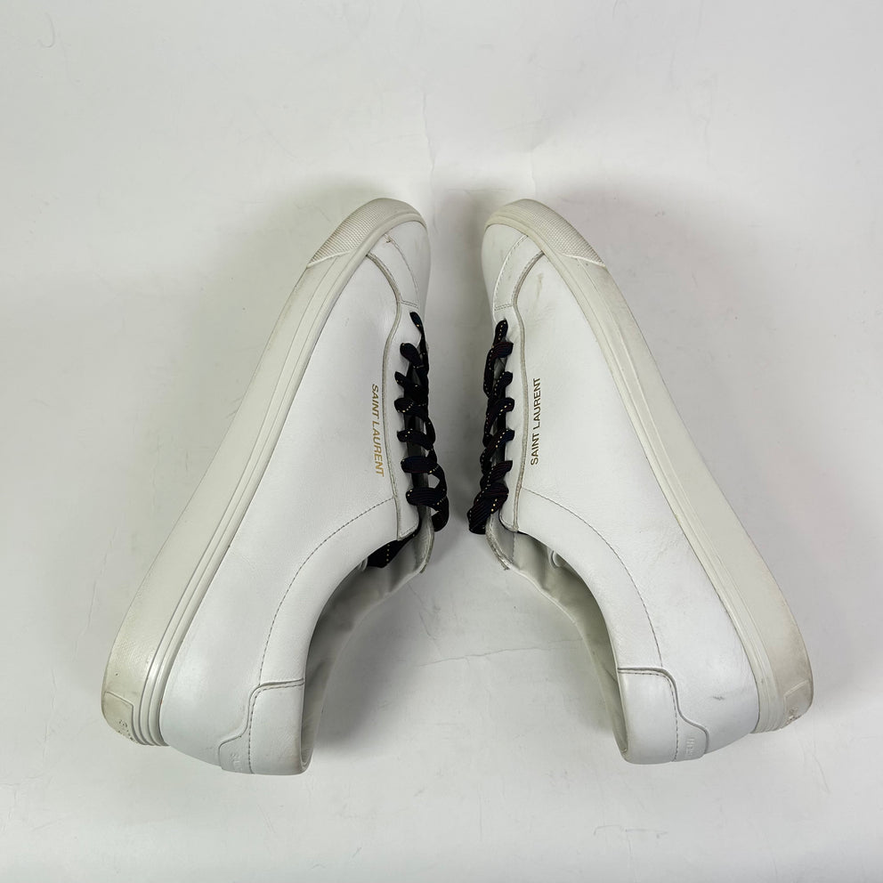 Saint Laurent White Andy Leather Low-Top Sneaker Size 42
