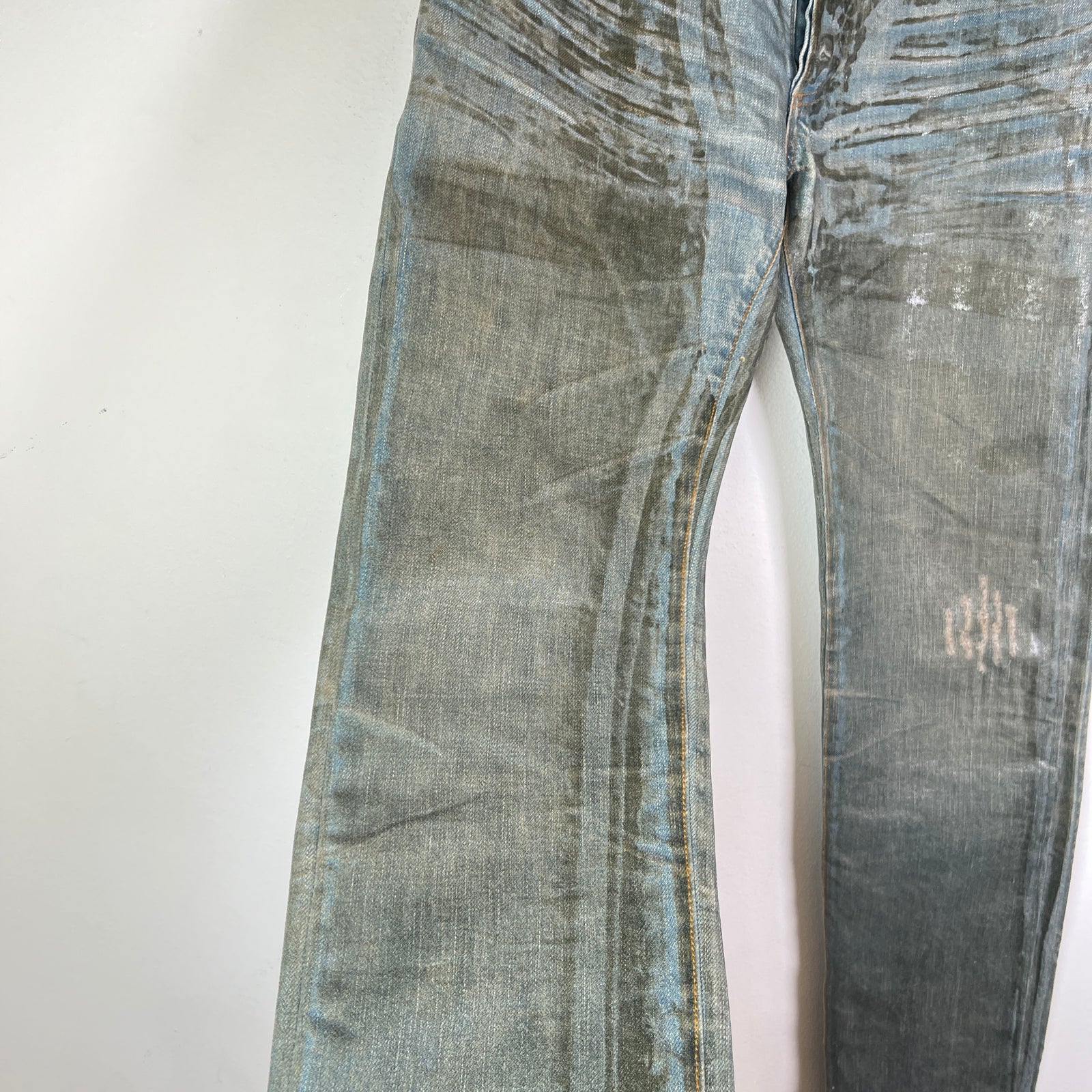 Dior Homme SS04 Bleu Claire Waxed Denim Jeans