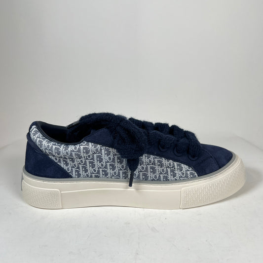 Dior B33 Blue Oblique Suede Sneaker Size 42