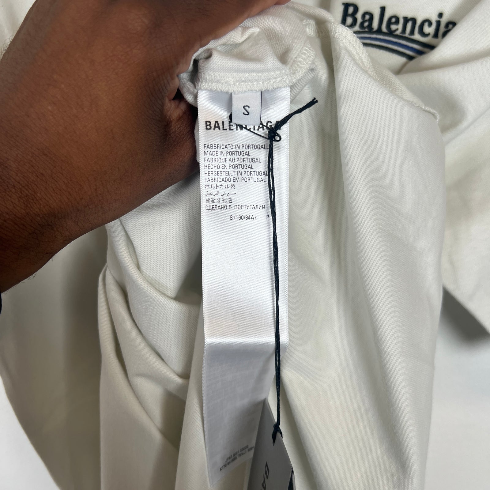 Balenciaga White Campaign Logo T-Shirt Size S