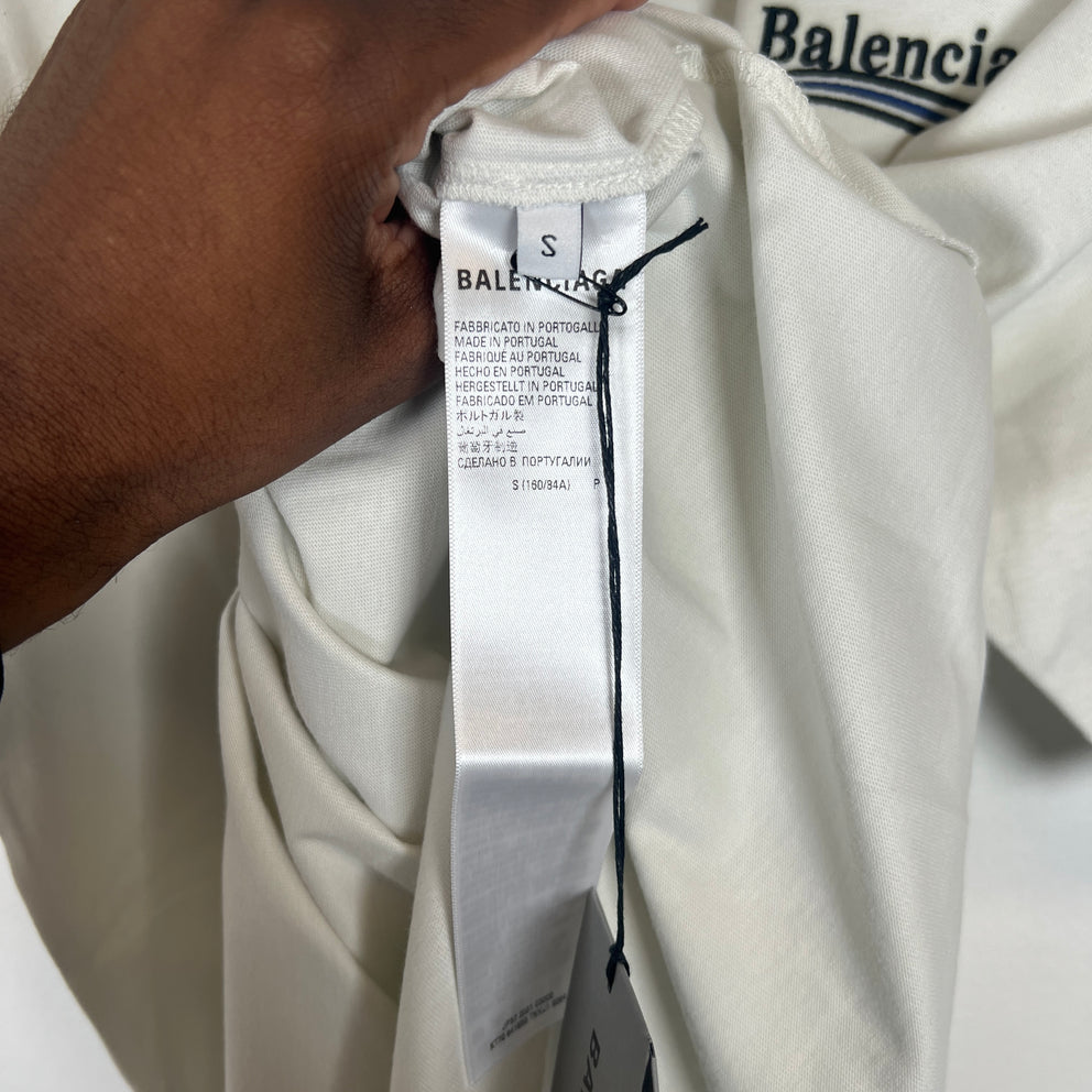 Balenciaga White Campaign Logo T-Shirt Size S