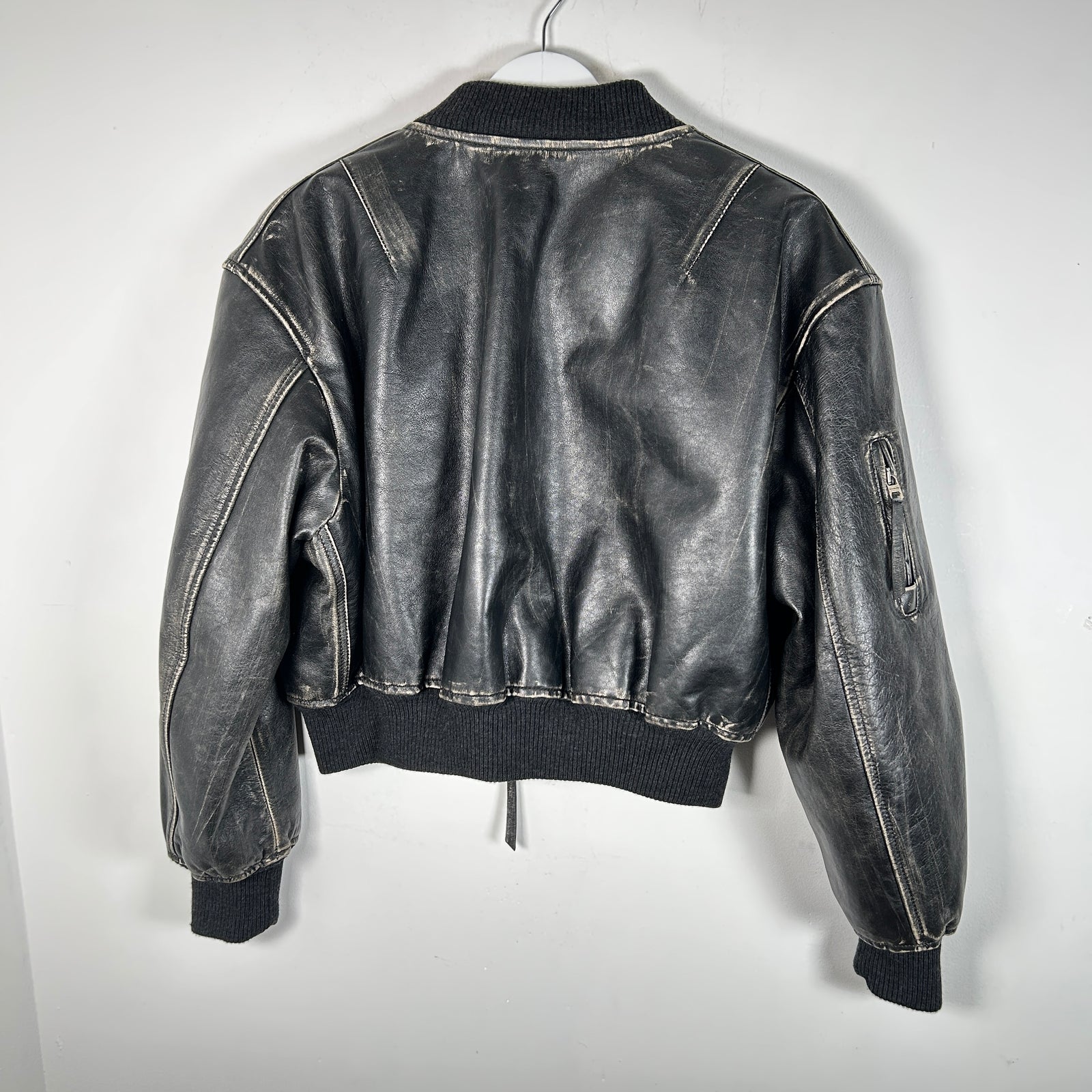Acne Studios Aged Leather Bomber Size M