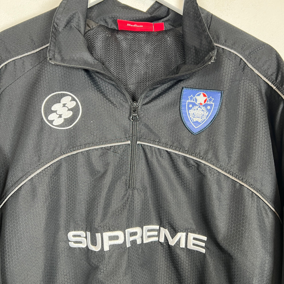 Supreme Black Reflective Piping Pullover Size M