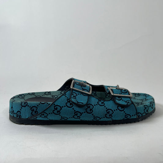 Gucci Blue Canvas Slides Size 11