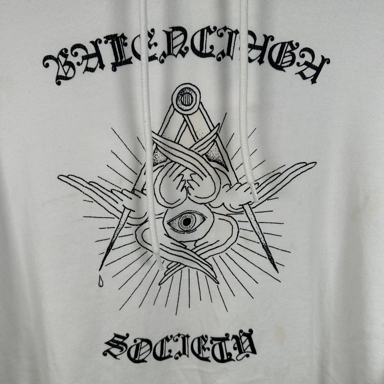Balenciaga ‘Free Your Mind’ Graphic White Hoodie Size S