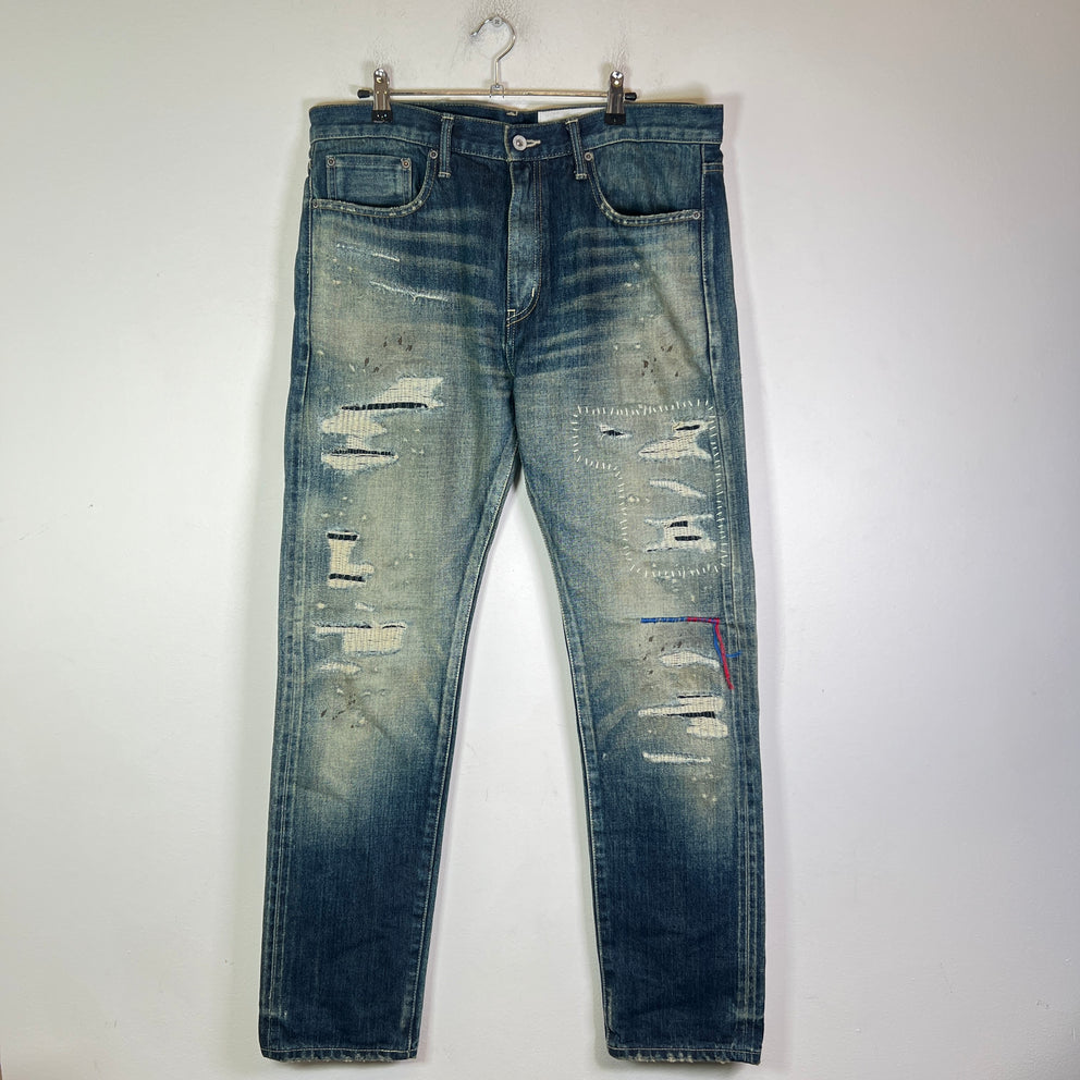 Neighborhood Blue Savage Denim DP Basic Distressed Jeans