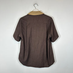 Rhude Brown Twill Stripe Mechanic Shirt Size S