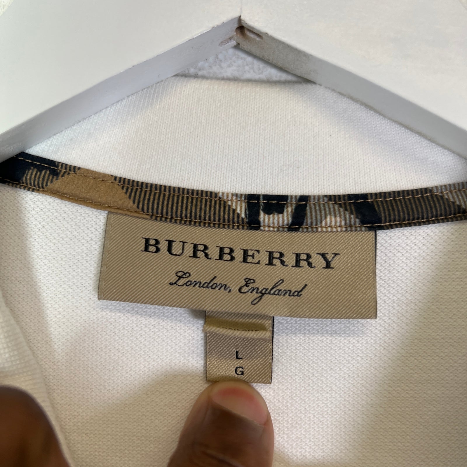 Burberry White Hatley Camo Polo Shirt