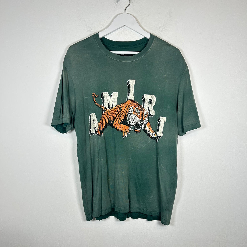 Amiri Green Vintage Tiger T-shirt Size S