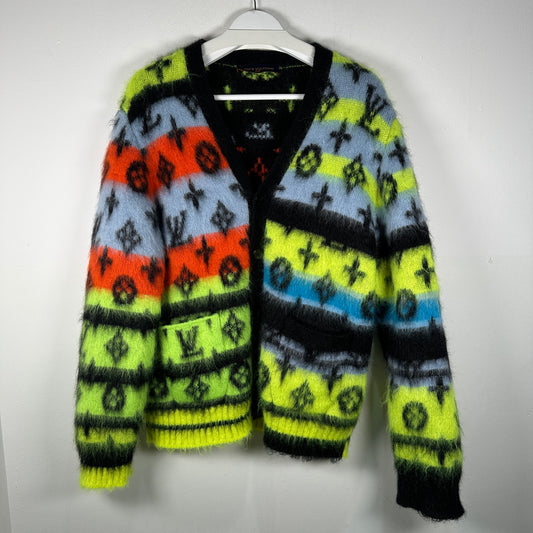 Louis Vuitton Multi Color Mohair Cardigan Size L