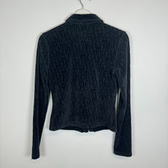 Diesel Black Monogram Pattern Chenille Shirt Size M