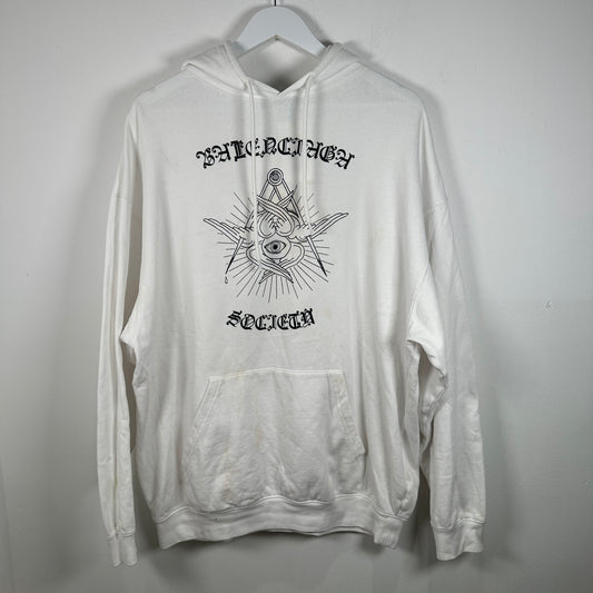 Balenciaga ‘Free Your Mind’ Graphic White Hoodie Size S