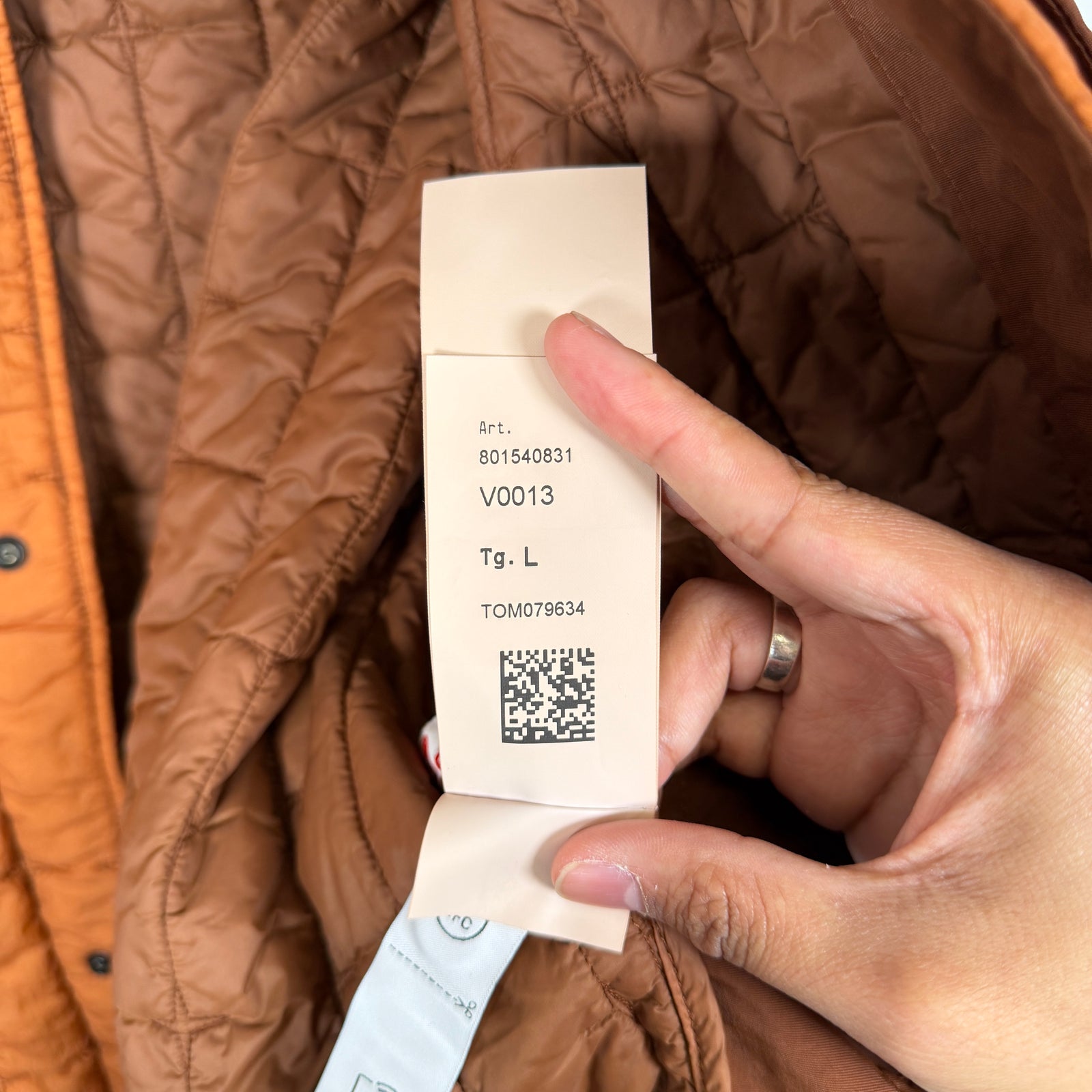 Stone Island Burnt Orange Quilted Nylon Stella Jacket Size L