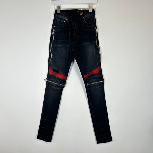 Amiri Black Washed MX2 Plaid Jeans Size 31