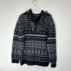 Supreme x TNF Black Knit Wool Zip-Up Hoodie Size L
