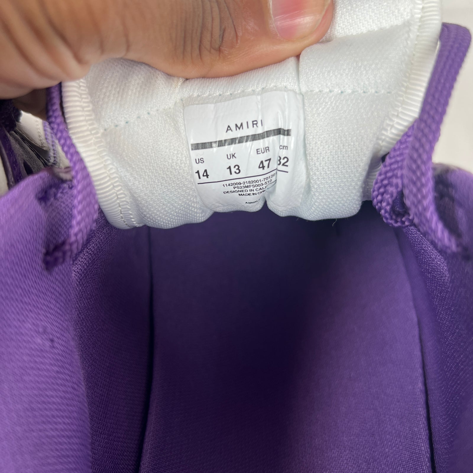 Amiri Purple Skel Low-Top Sneaker Size 47