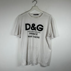 Dolce & Gabbana White "Prince I Was There" T-shirt Size L