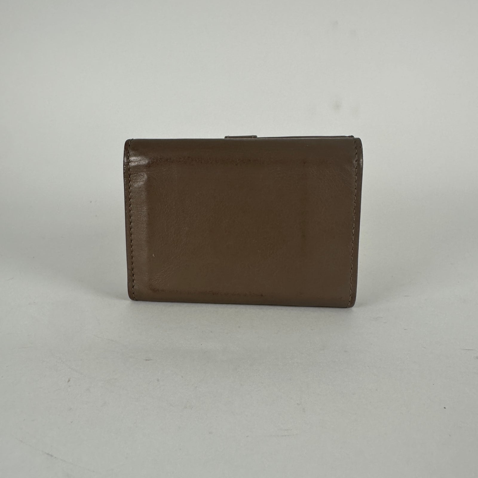 Saint Laurent Beige Mini Trifold Wallet