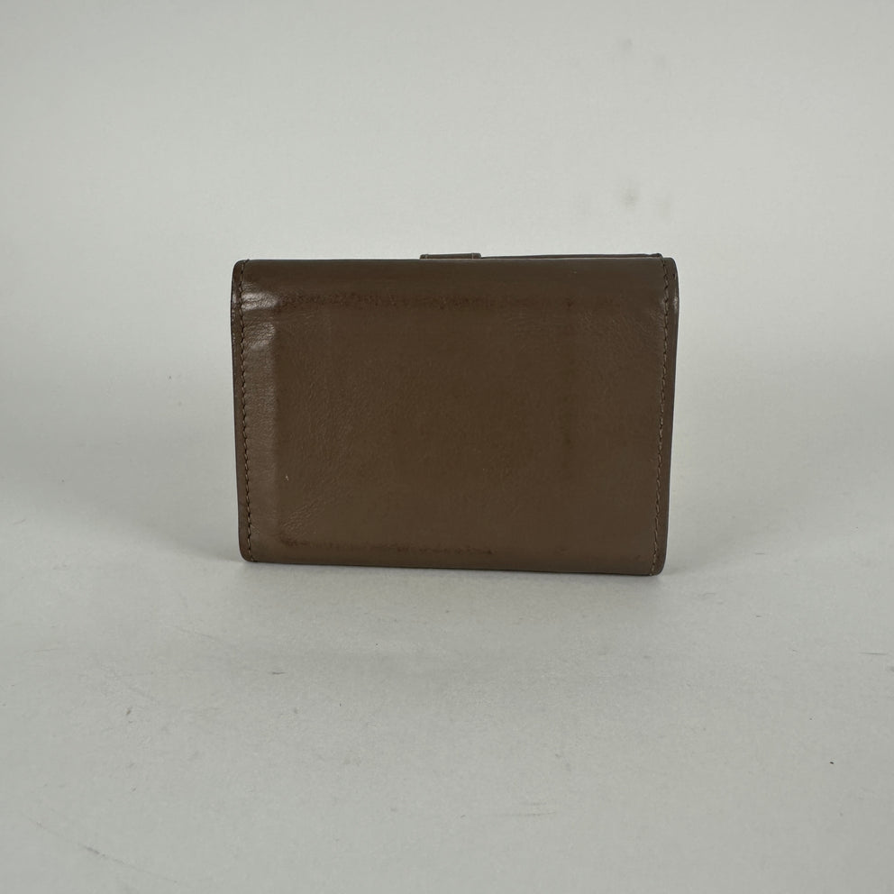 Saint Laurent Beige Mini Trifold Wallet