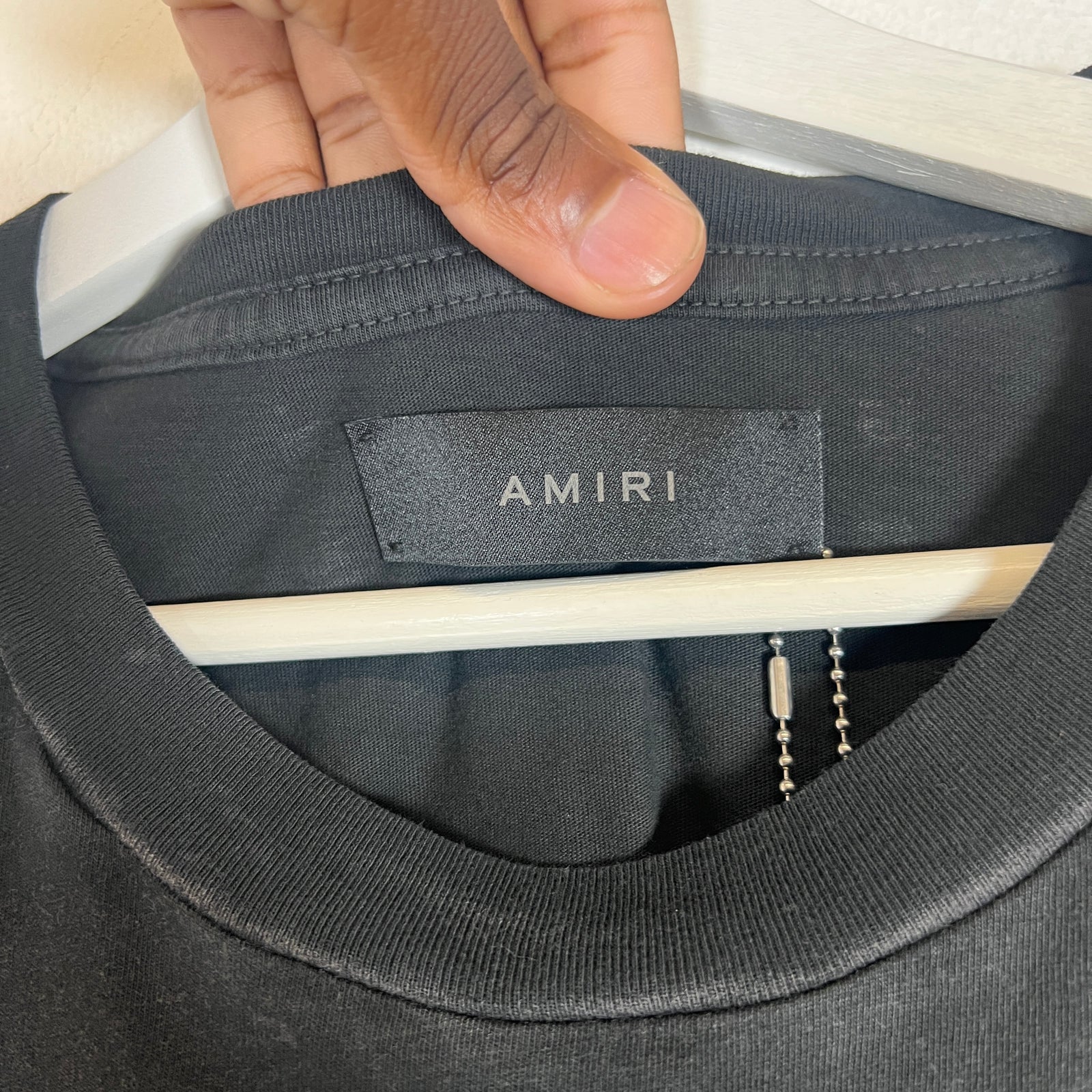 Amiri Black Vintage Collegiate Logo T-Shirt Size XL