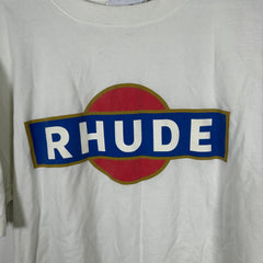 Rhude Spell-out Logo White T-Shirt Size L