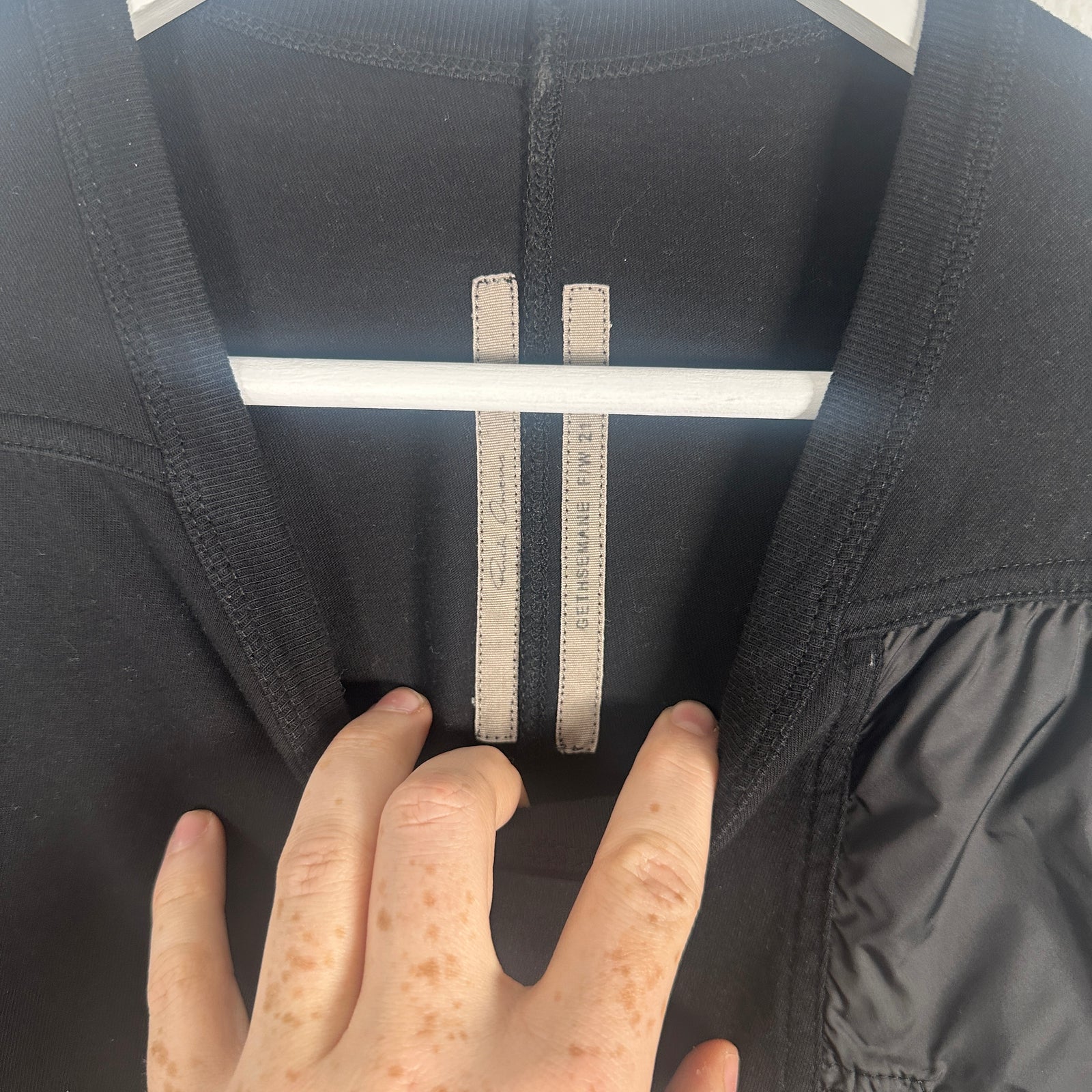 Rick Owens Black 'Gethsmane' Nylon Patch Level T-Shirt Size XL