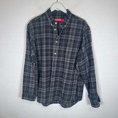 Supreme Black Plaid Flannel Shirt Size M