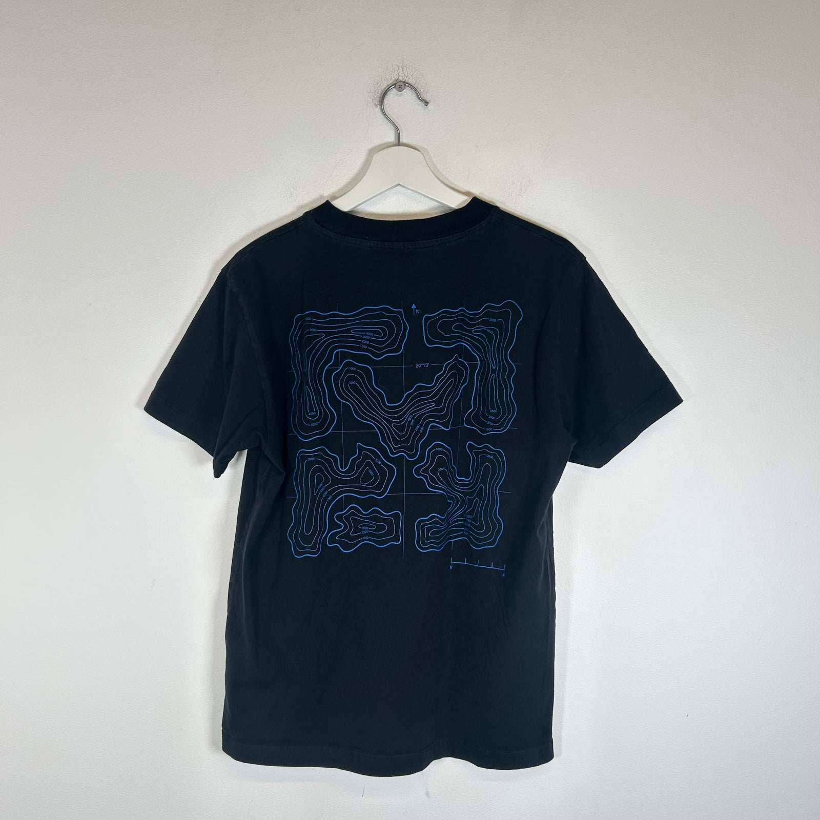 Off-White Black/Blue Arrows Topography Tee Size S