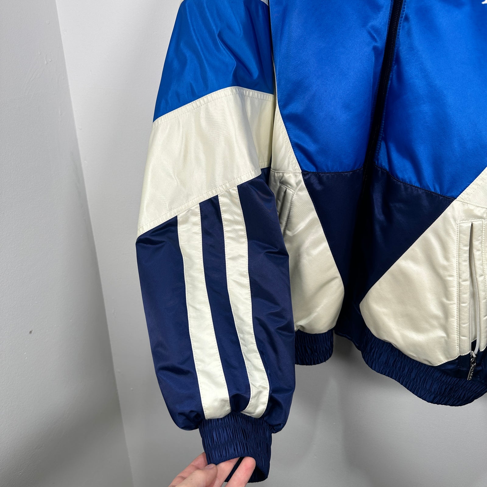 Balenciaga Padded Blue Ski Satin Jacker Size L