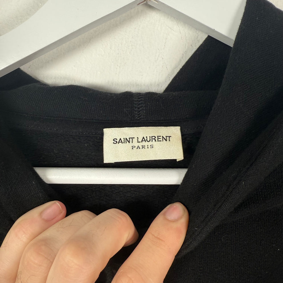 Saint Laurent Graphic Logo Hoodie Black Size M