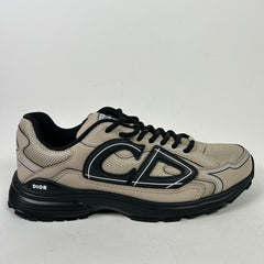 Dior B30 Beige/Black Mesh Microfiber Sneakers