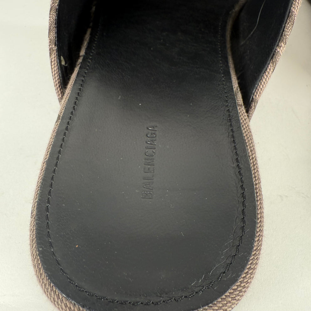 Balenciaga Cozy Brown 'BB' Mules Size 11