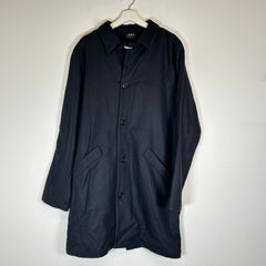 APC Navy Wool Mac Rodger Coat Size L
