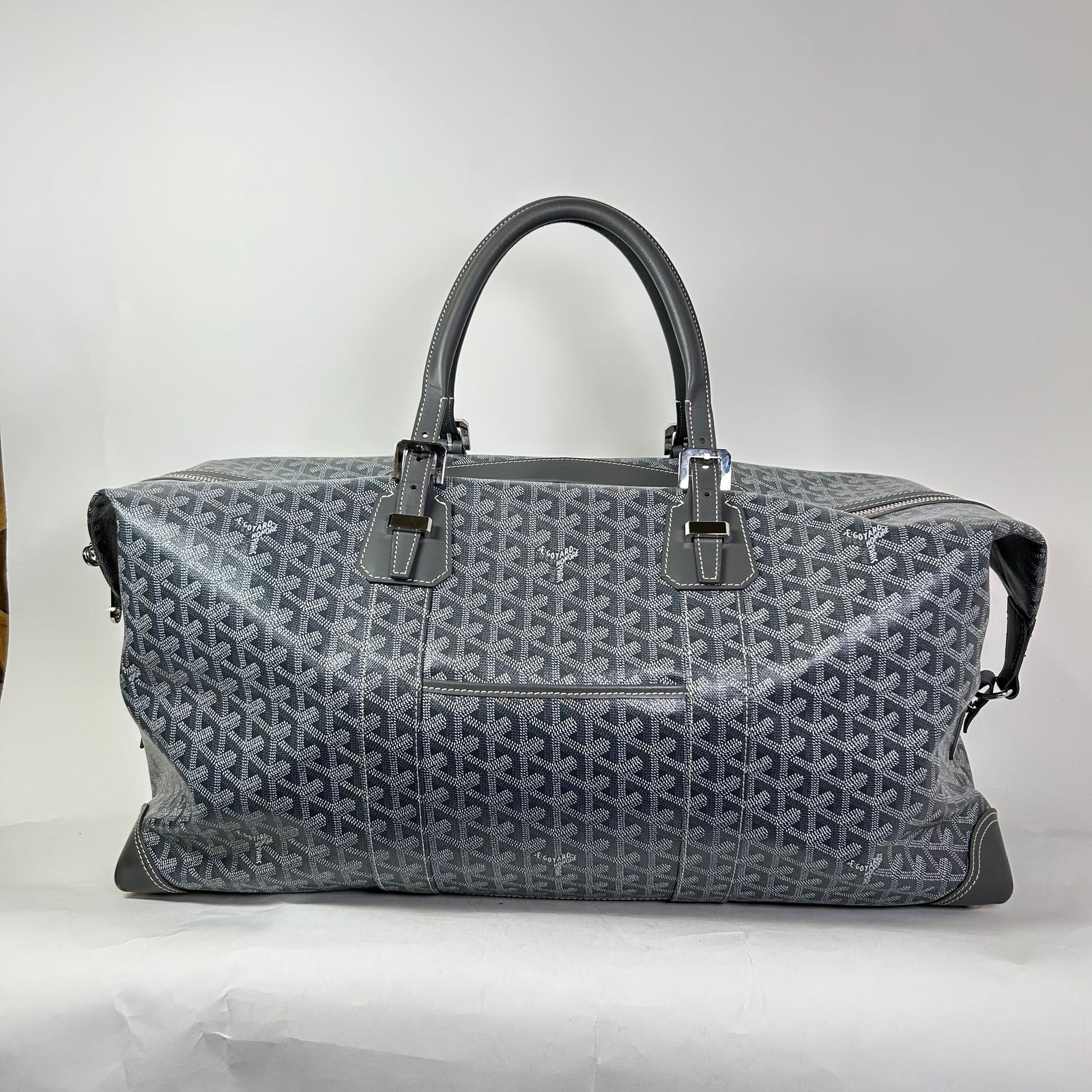 Goyard Grey Goyardine Boeing 55 Travel Duffle Bag