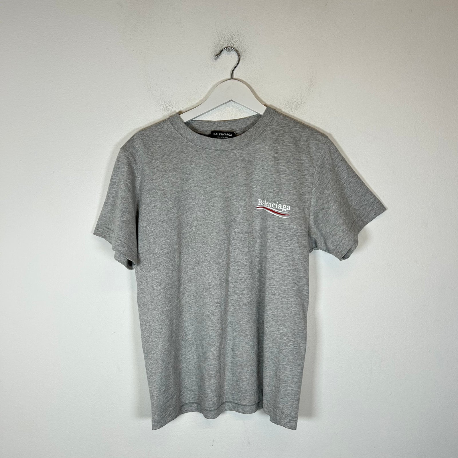 Balenciaga Grey Campaign Logo T-Shirt Size L